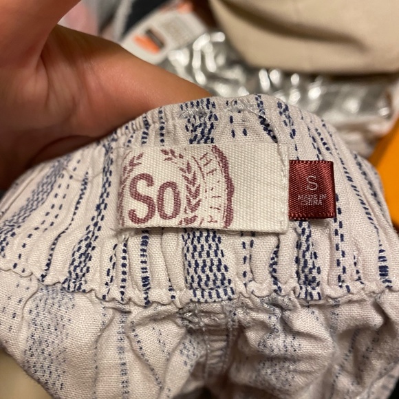 blue and white stripe patterned shorts - Picture 3 of 3